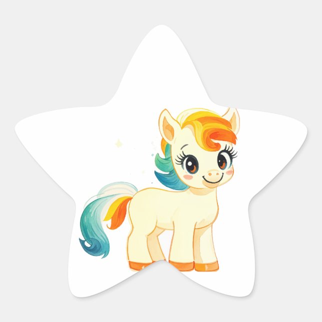 Cute horse star sticker (Front)