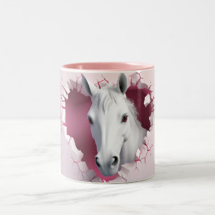 Cute Horse Two-Tone Coffee Mug