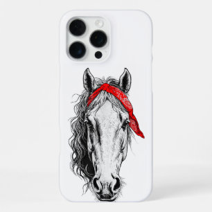 Cute Horse wears western Red Bandanna iPhone 16 Pro Max Case