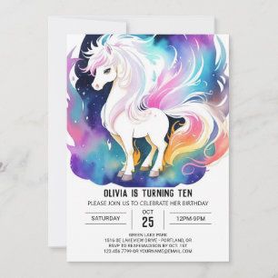 Cute Horse Wonderland Birthday Invitation