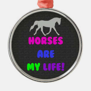 Cute Horses Are My Life Ornament