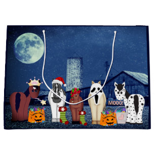Cute Horses in Costumes Halloween Horse Farm Large Gift Bag