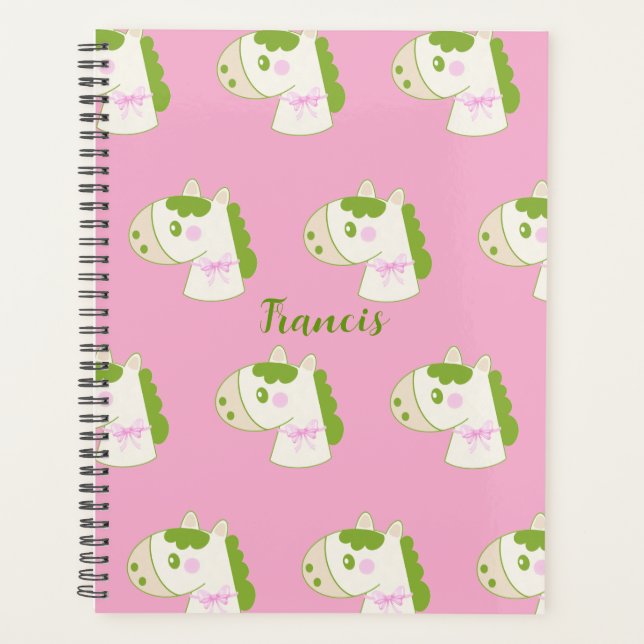 Cute Horses Personalized Pastel Planner (Front)