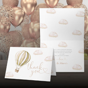 Cute Hot Air Balloon Baby Shower Thank You Card