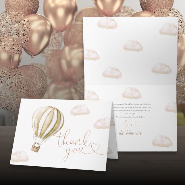 Cute Hot Air Balloon Baby Shower Thank You Card (Cute Hot Air Balloon Baby Shower Thank You Card)