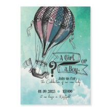 Cute Hot Air Balloon Magnet invitation