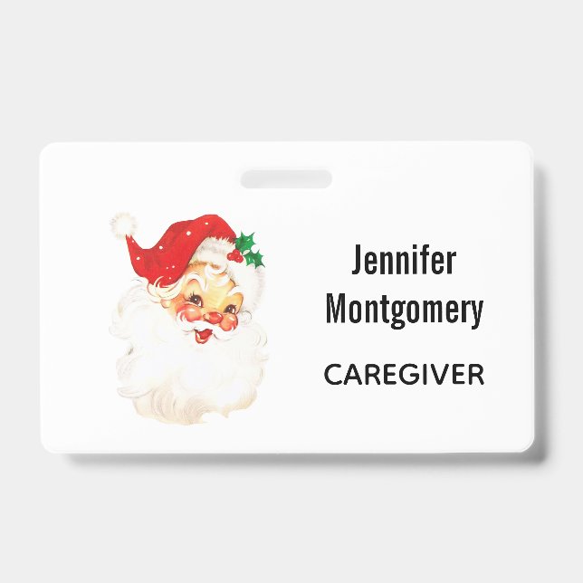 Cute Hot Air Balloon with Bear Watercolor  ID Badge (Front)