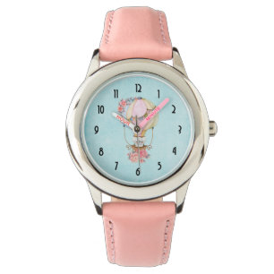 Cute Hot Air Balloon with Bear Watercolor  Watch