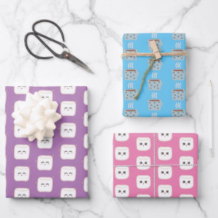 Cute Hot Cocoa With Marshmallows  Wrapping Paper Sheet