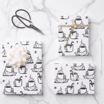 Cute Hot Coffee Seamless Pattern