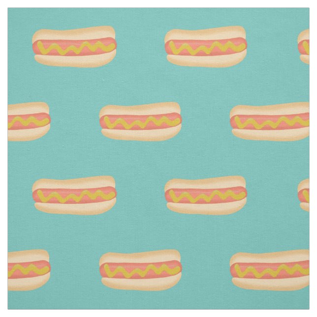 Cute hot dogs  fabric (Swatch)