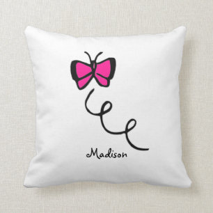 Cute Hot Pink Butterfly Cushion