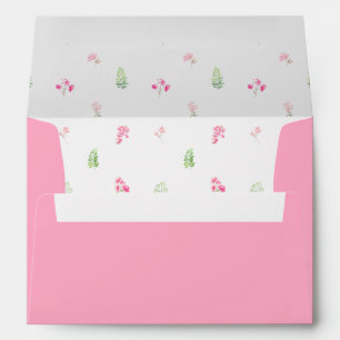 Cute Hot Pink Floral Invitation Envelope