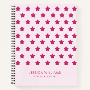 Cute hot pink glitter monogram notebook