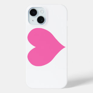 Cute Hot Pink Heart iPhone 15 Case
