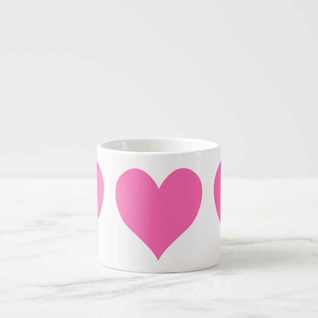Cute Hot Pink Heart Espresso Cup (Front)