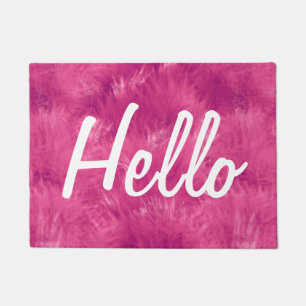 Cute Hot Pink   Hello Doormat