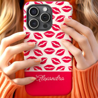 Cute Hot Pink Lipstick Kisses Script Name
