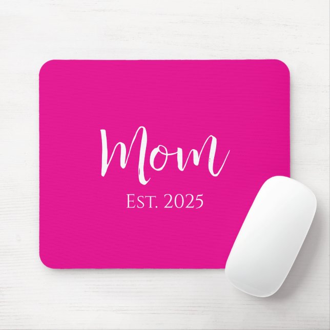 Cute Hot Pink New Mum Mother's Day  Mouse Pad (With Mouse)