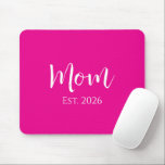 Cute Hot Pink New Mum Mother's Day  Mouse Pad<br><div class="desc">Cute New Mum pink gel mouse pad,  with an elegant script design. With customisable typography lettering,  you add your own information. A thoughtful and simple gift for that special mother this Mother's Day.</div>