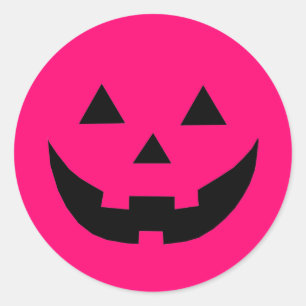 Cute hot pink pumpkin Breast Cancer Awareness Classic Round Sticker
