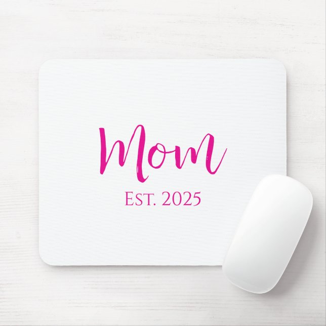 Cute Hot Pink Script New Mum Mother's Day  Mouse Pad (With Mouse)