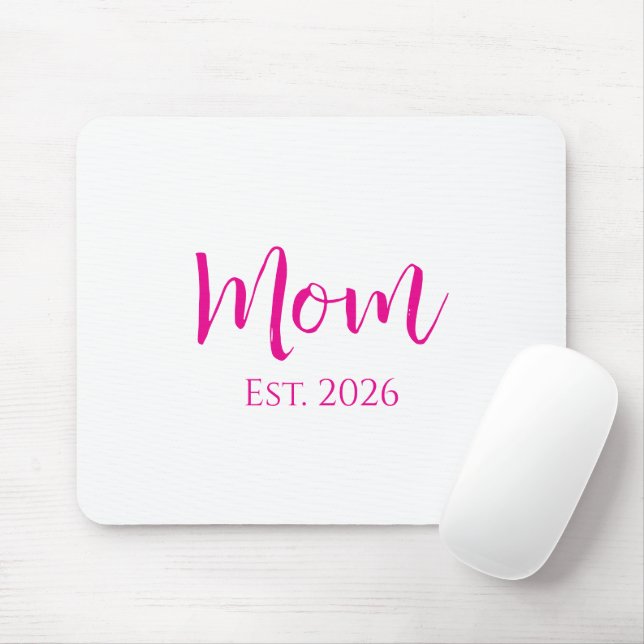 Cute Hot Pink Script New Mum Mother's Day  Mouse Pad (With Mouse)