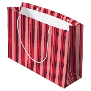 Cute hot pink stripes large gift bag