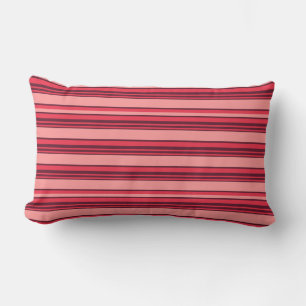 Cute hot pink stripes lumbar cushion