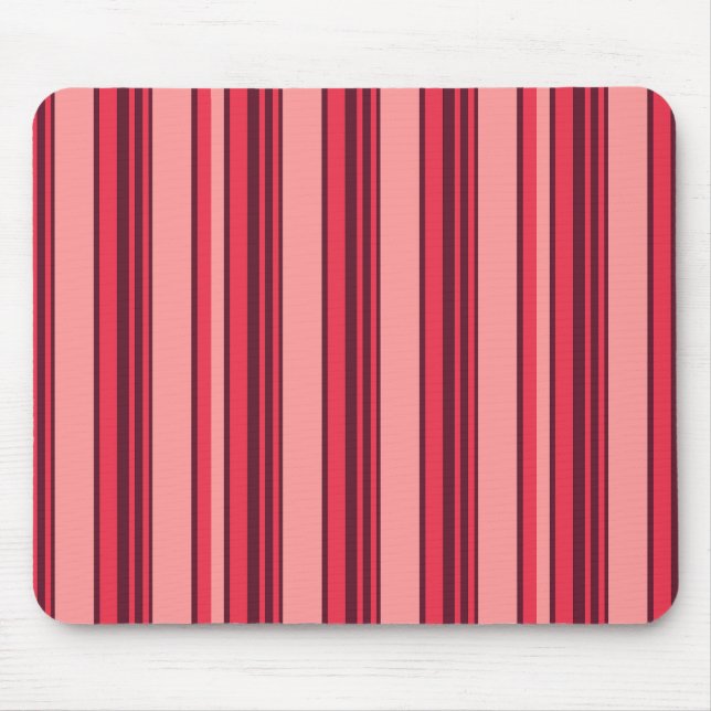 Cute hot pink stripes mouse pad (Front)