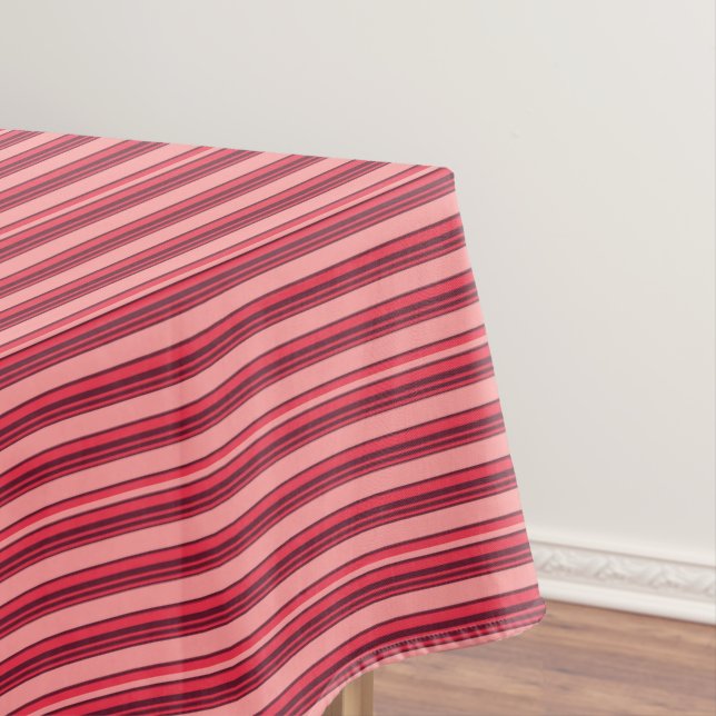 Cute hot pink stripes tablecloth (In Situ)