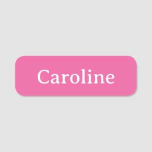 Cute Hot Pink Typography Modern Name Personalised Tag