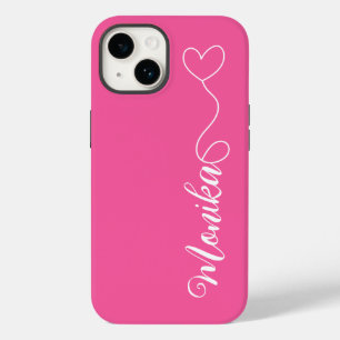 Cute Hot pink Typography Personised  Case-Mate iPhone 14 Case