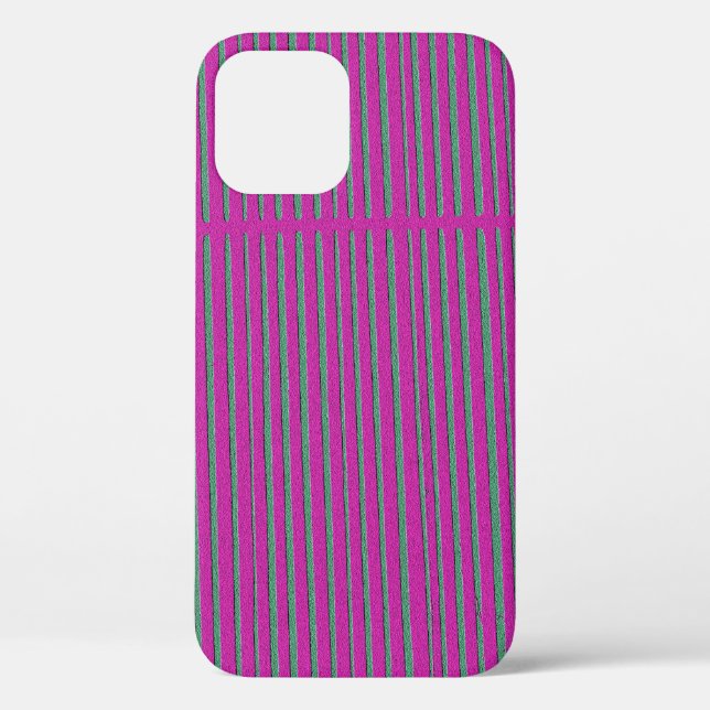 Cute Hot Pink Unique Modern Stripe Pattern Case-Mate iPhone Case (Back)