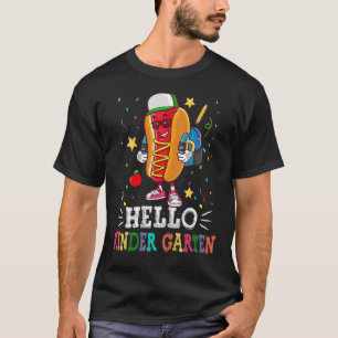 Cute Hotdog Hello Kindergarten Team Kinder Teacher T-Shirt