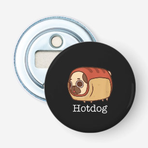 Cute Hotdog Lovely Pug Dog Lover Bottle Opener
