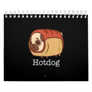 Cute Hotdog   Lovely Pug Dog Lover Calendar