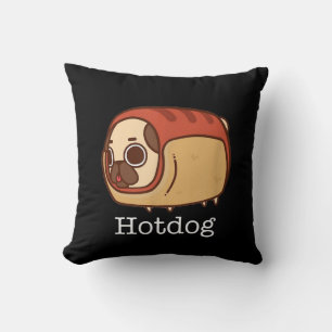 Cute Hotdog   Lovely Pug Dog Lover Cushion