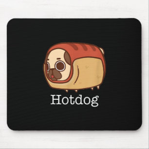 Cute Hotdog Lovely Pug Dog Lover Mouse Pad