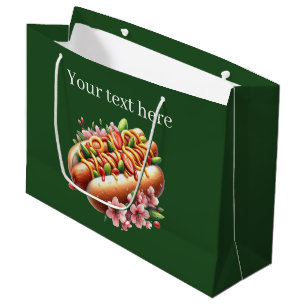 Cute hotdog lovers customisable large gift bag