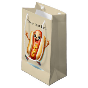 Cute hotdog lovers customisable small gift bag