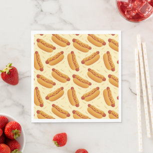 cute hotdog party lovers napkin