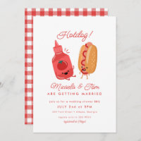 Cute Hotdog Picnic Red BBQ Couples Bridal Shower
