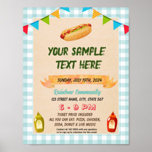 Cute Hotdog theme flyer Poster