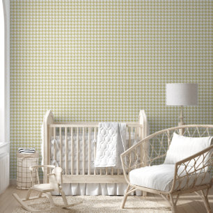 Cute Hounds Tooth/Light Olive Wallpaper