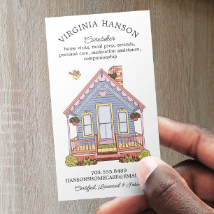 Cute House Caregiver Services Business Card