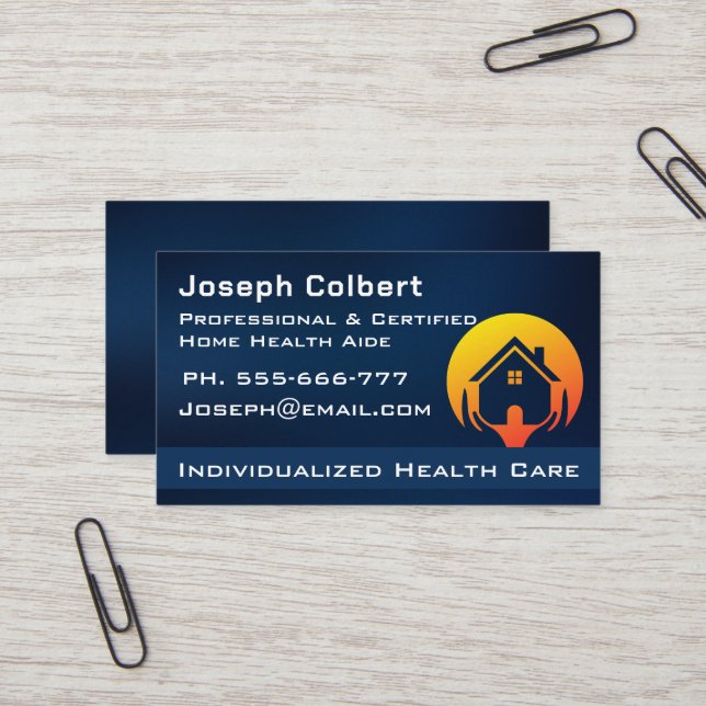 Cute House Caregiver Services Single Sided  Business Card (Front/Back In Situ)