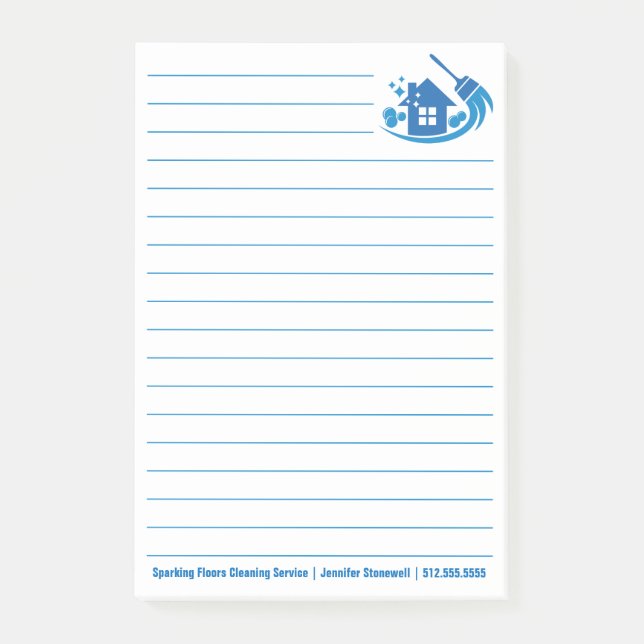 Cute House Cleaning Maid Company Custom Lined Post-it Notes (Front)