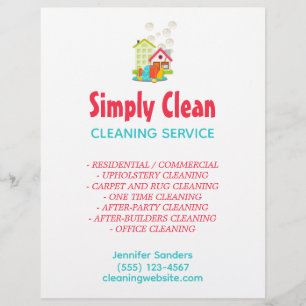 Cute House Cleaning Service Business Flyer