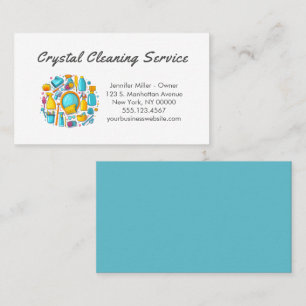 Cute House Cleaning Service Supplies Business Card